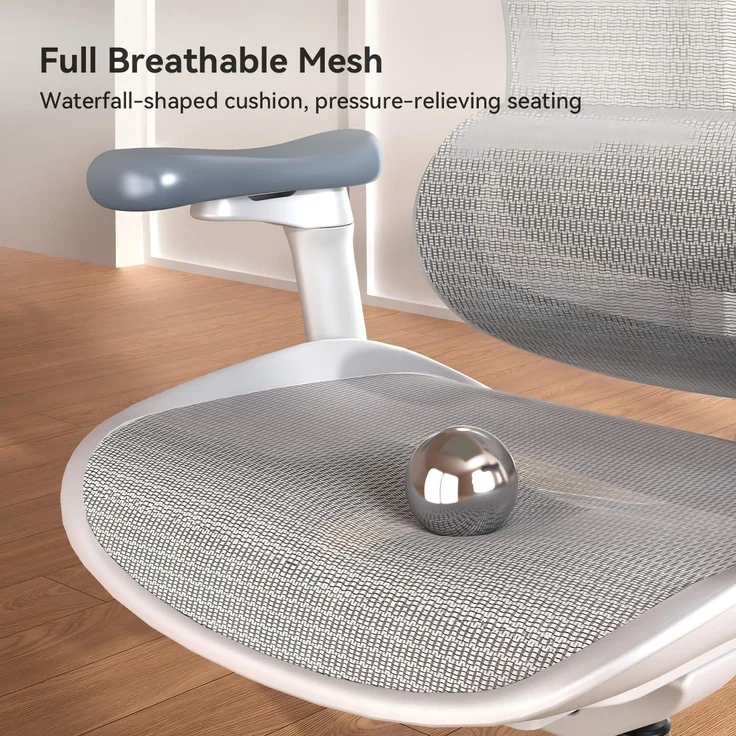 Sihoo 'Doro C300L' ergonomischer Schreibtischstuhl, 126x78,5 cm, in Weiß – Bild 16