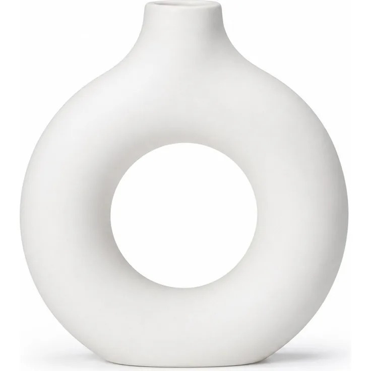 Dekorative Donut-Vase aus Kunststoff, Schwarz, 18 x 3,7 x 20 cm