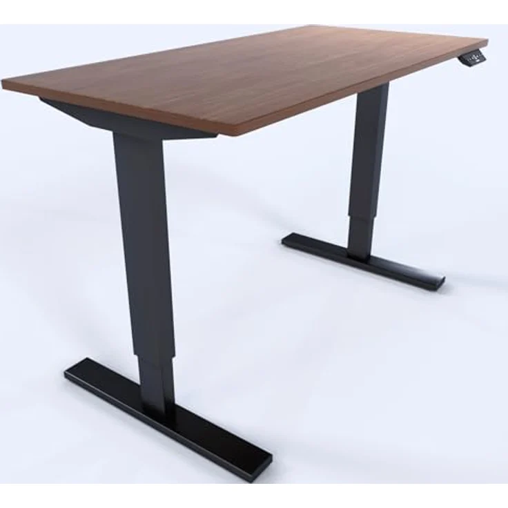 Bisley Home Tisch, Metall, Gestell 333 schwarz Platte 008 Lincoln walnuss, Medium – Bild 2