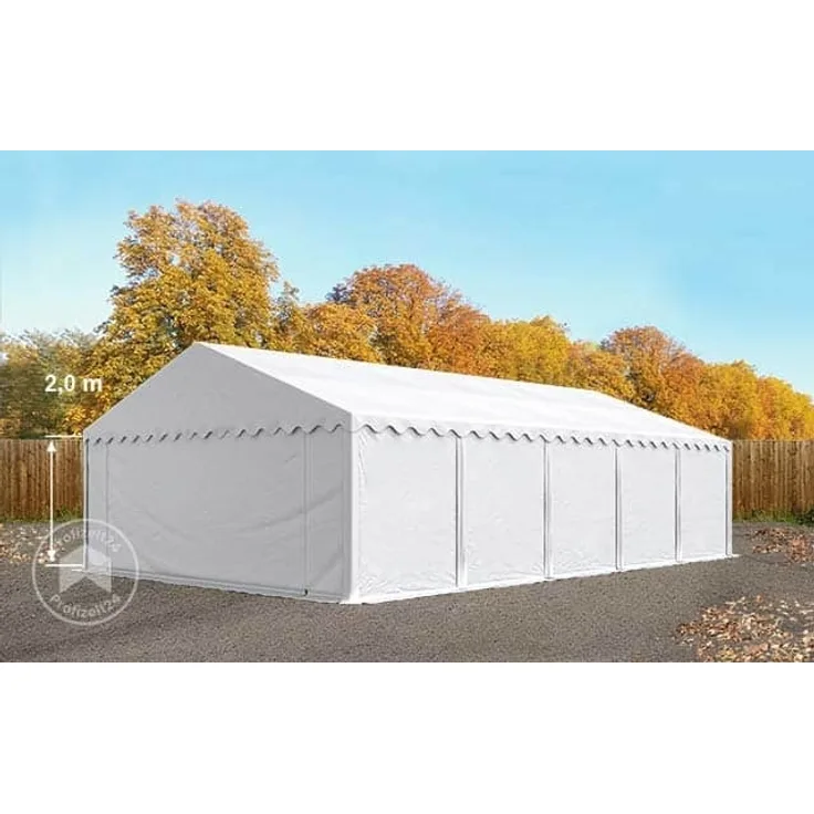 TOOLPORT Lagerzelt 5x10 m Zelthalle Unterstand Weidezelt PVC Plane 700 N wasserdicht in weiß
