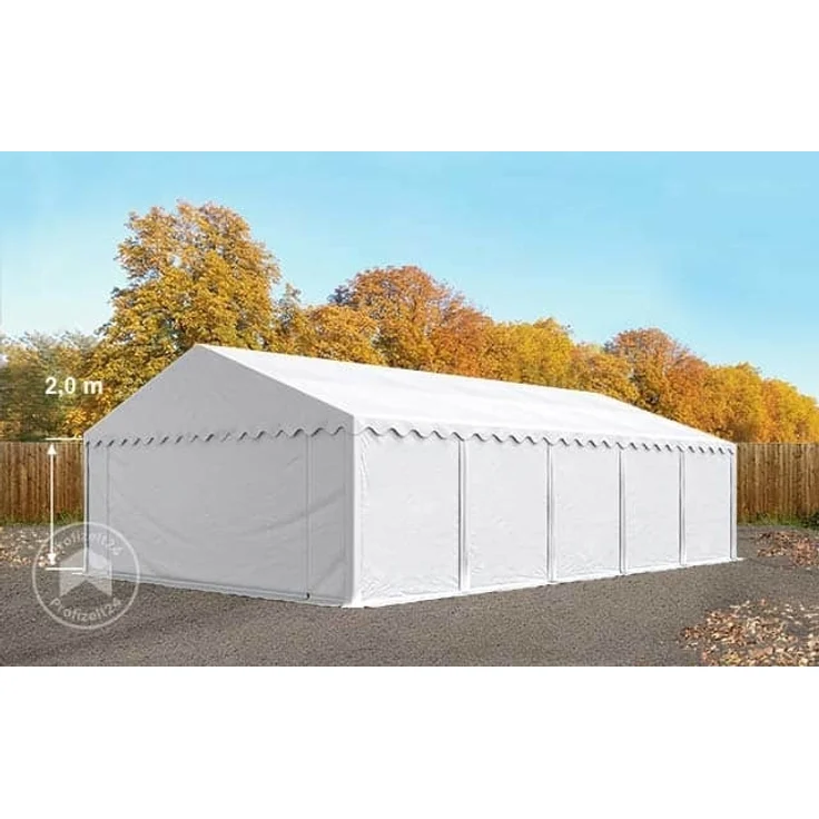TOOLPORT Lagerzelt 5x10 m Zelthalle Unterstand Weidezelt PVC Plane 700 N wasserdicht in weiß – Bild 1