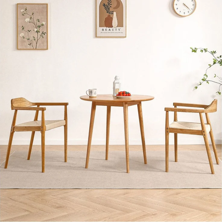 LIM HOME Esszimmerstuhl SW010 (Packung, 2 St), FSC®Eichenholzrahmen mit Sitzfläche aus Papierseil, einfache Montage – Bild 1