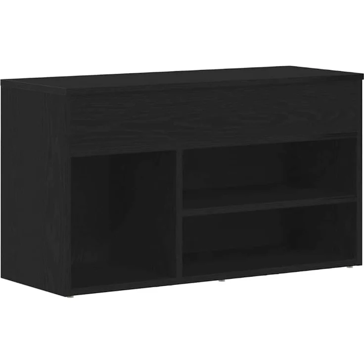 vidaXL Schuhbank Schwarz Eichen-Optik 80 x 30 x 45 cm Holzwerkstoff 862703 – Bild 1