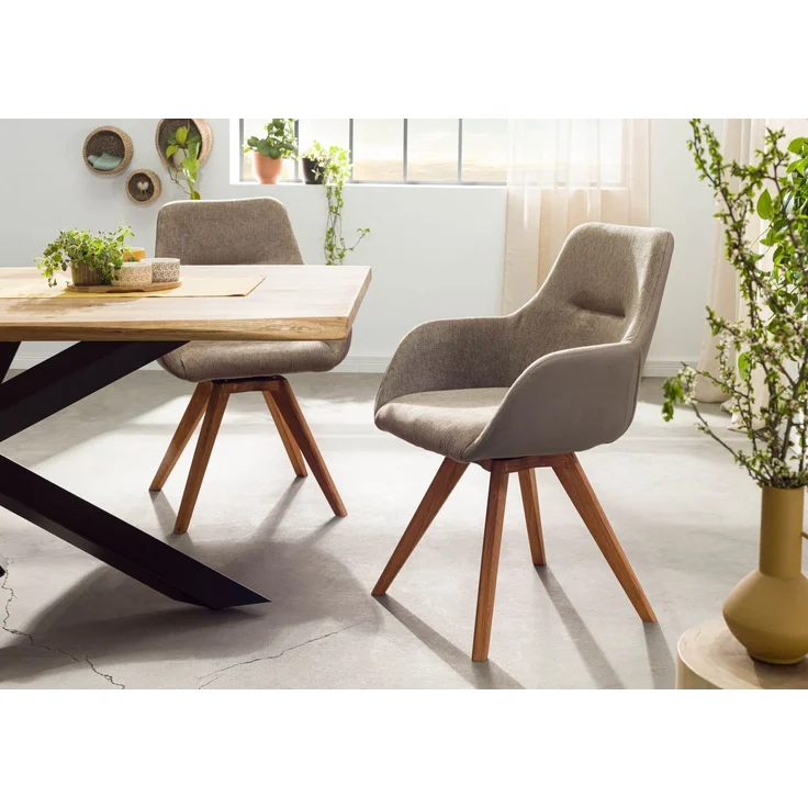 Drehstuhl Wildeiche 56x60x87 taupe TACOMA #12 – Bild 9