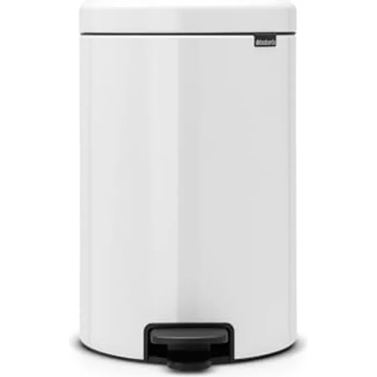 Brabantia Newicon Treteimer, Mülleimer, Abfalleimer, White, Weiß, 5 L, 112065