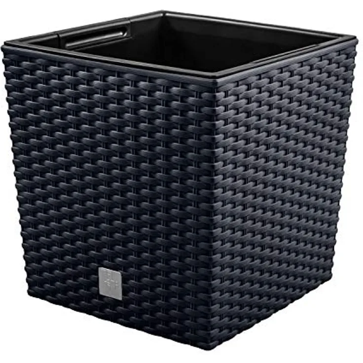 Polyrattan-Pflanztopf mit Einsatz Blumenkübel Übertopf 22 x 42 x 22cm