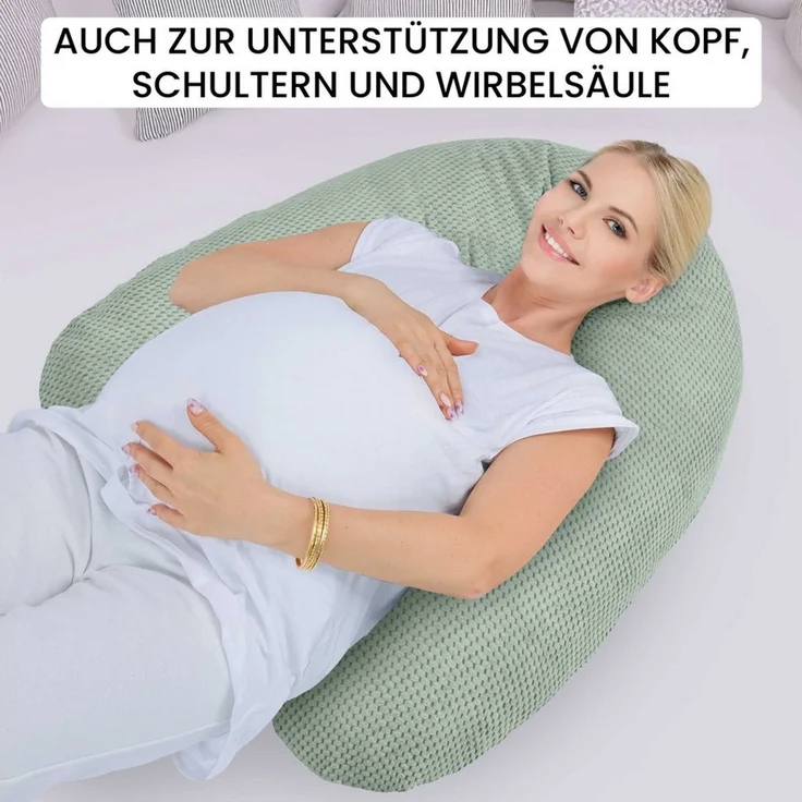 Amilian Stillkissen XXL 170 cm – Schwangerschaftskissen mit abnehmbarem Bezug, Komfortkissen für Erwachsene - Kuschelkissen für Baby, Pregnancy Pillow, Seitenschläferkissen, Lagerungskissen – Bild 3