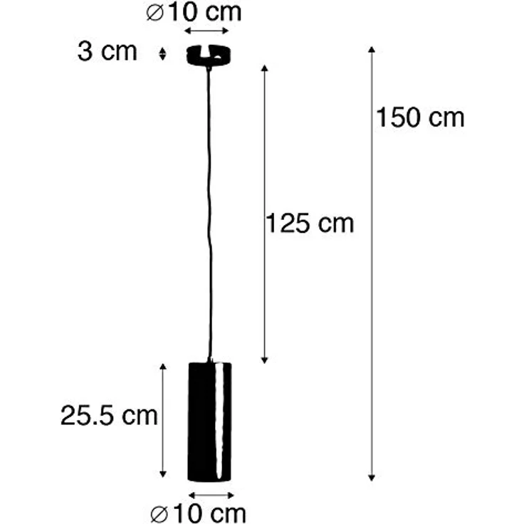 Qazqa Tubo Pendelleuchte, dimmbare Hängelampe in Weiß, 10cm, ideal für Wohnzimmer und Esszimmer, GU10-Fassung – Bild 5