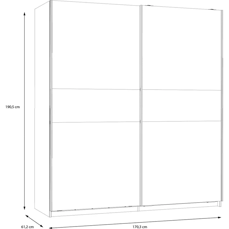 Kleiderschrank >WINNIE< in Sonoma Eiche / Weiss - 170,3x190,5x61,2cm (BxHxT) – Bild 5