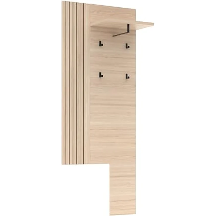 Innostyle Garderobenpaneel PISA, Riva Eiche Dekor, 1 Kleiderstange, 4 Haken, mit Hutablage, B 70 x H 175 x T 30 cm – Bild 2