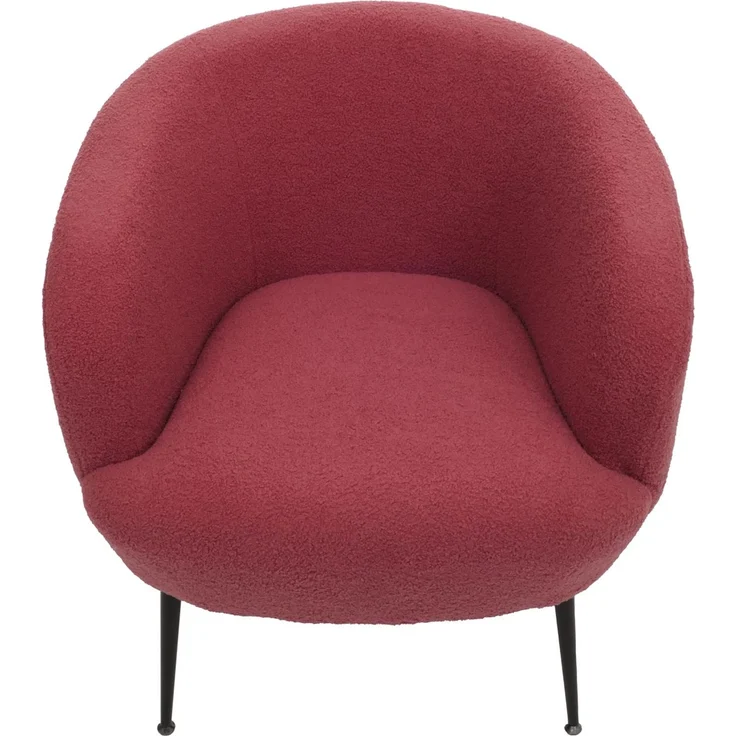 Lounge-Sessel HWC-O37, Cocktail-/Clubsessel Polstersessel Sessel, Stoff/Textil Bouclé (330g/m²) Metall MVG ~ purpur-rot – Bild 7