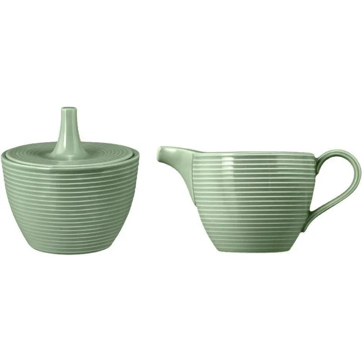 Seltmann Weiden Milchkännchen Seltmann Weiden Beat Salbeigrün Zuckerdose + Milchkännchen 2 tlg. Set, (Spar-Set)