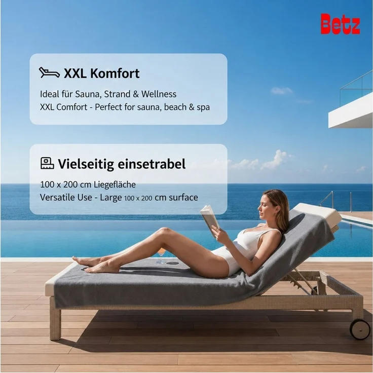 Betz Badetuch groß XXL Berlin Größe 100 x 200 cm Saunatuch, 100% Baumwolle (1 Stück, 1-St), Saunatuch Badetuch Badetücher – Bild 3