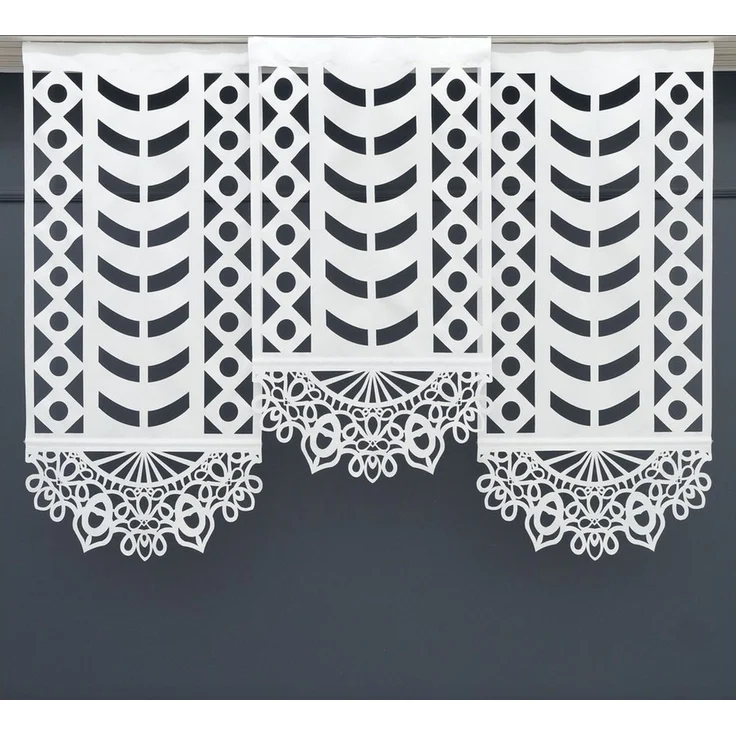 Gardinen by Justyna Schiebegardine 3er Paneel Set Laser (3 St), Kräuselband, transparent, Polyester, Fertiggardine, Schiebegardine, Modern Styl,Paneel,Panelgardine – Bild 1