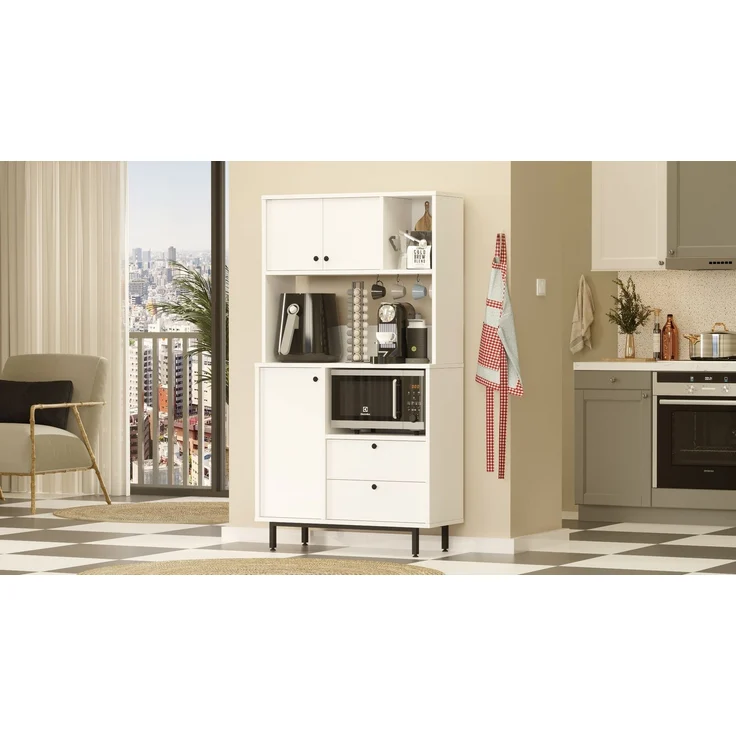 Skye Decor 'LAT3-W' Mehrzweckschrank, Weiß, 88 x 161,2 x 35,5 cm – Bild 3