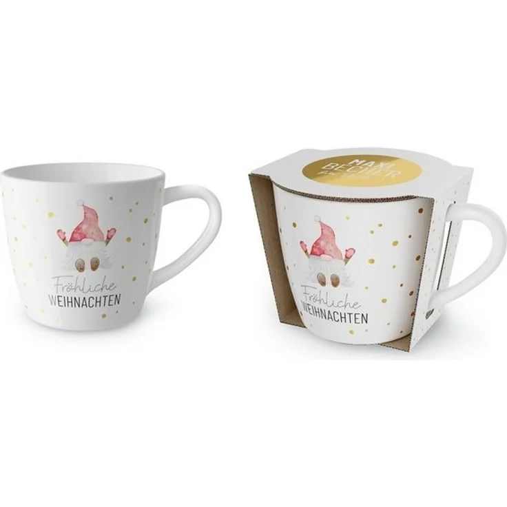 Weihnachtstasse Kaffee Tee Tasse Becher 0,4l Love Xmas la vida Wichtel 910173 – Bild 2