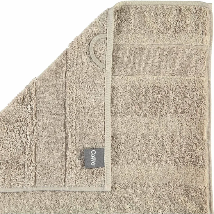 CAWÖ Gästetuch, 3er Pack - Noblesse2, Walkfrottier, Velours-Streifen, Baumwolle, einfarbig Sand 30x50cm – Bild 3