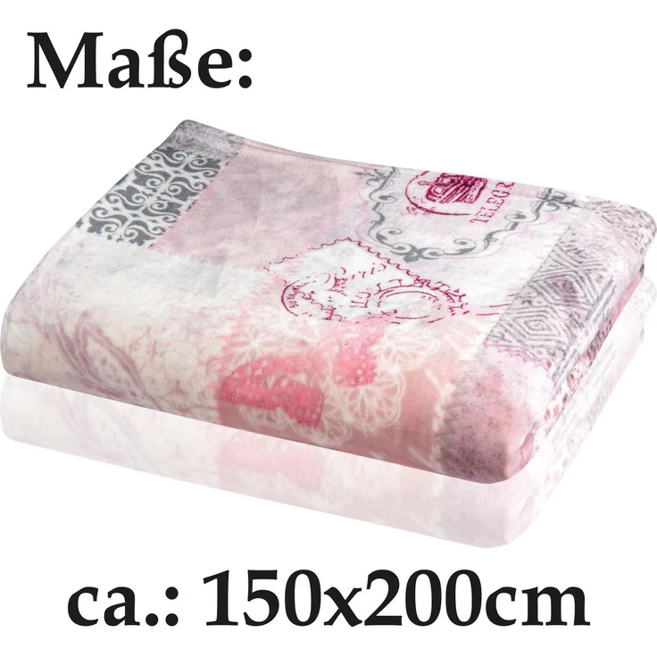 Home & Living Kuscheldecke 150 x 200 cm ( Altrose ) - Öko-Tex 100 - Flanelldecke, Tagesdecke mit Cashmere Touch, hochwertige Decke – Bild 7