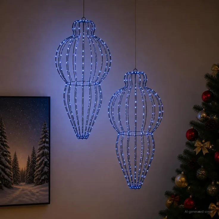 vidaXL Weihnachts-Finial-Licht 2 stk. 640 LEDs Blau 42049759