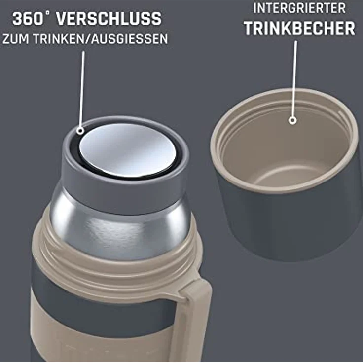 Boddels Isolierflasche Heet 500 ml taupe/anthrazitgrau – Bild 5