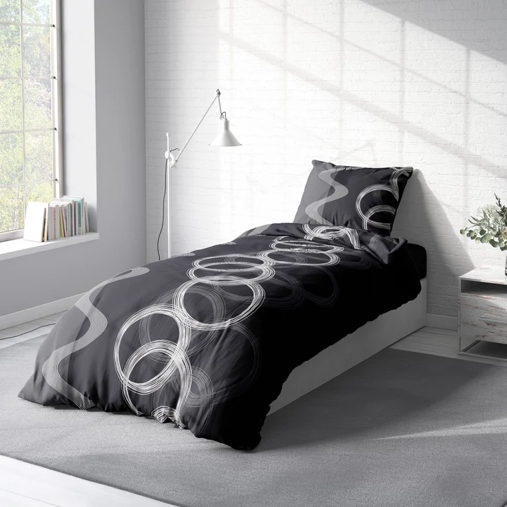 One Home Bettwäsche Kreise, Renforcé, 2 teilig, Baumwolle, modern und Kreise, Übergröße – Bild 3