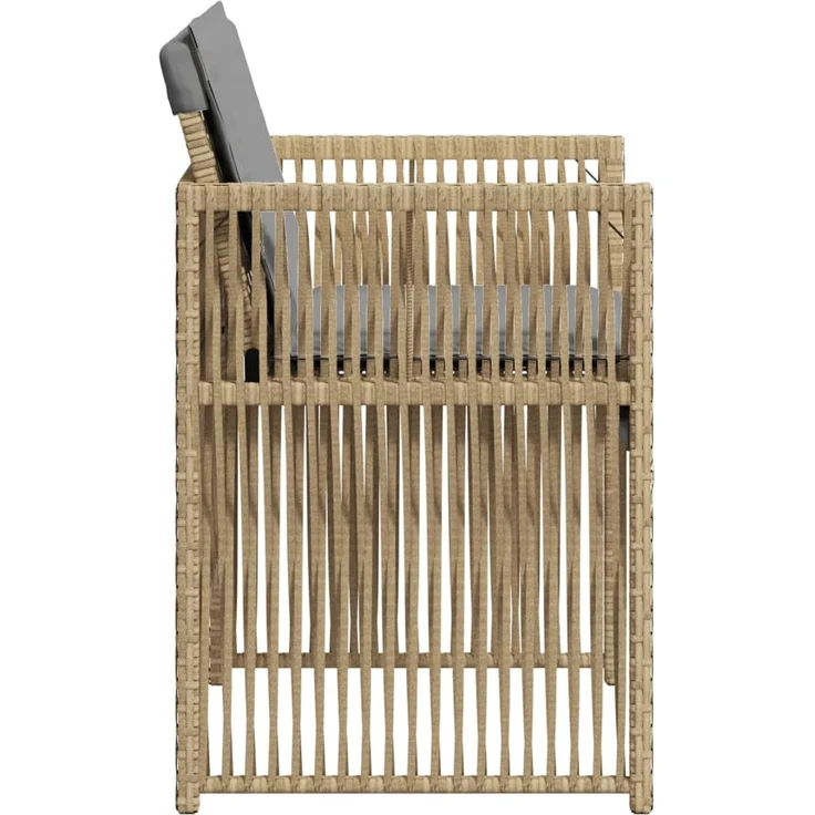 vidaXL Gartenstühle mit Kissen 4 Stk. Beigemischung Poly Rattan 364972 – Bild 5