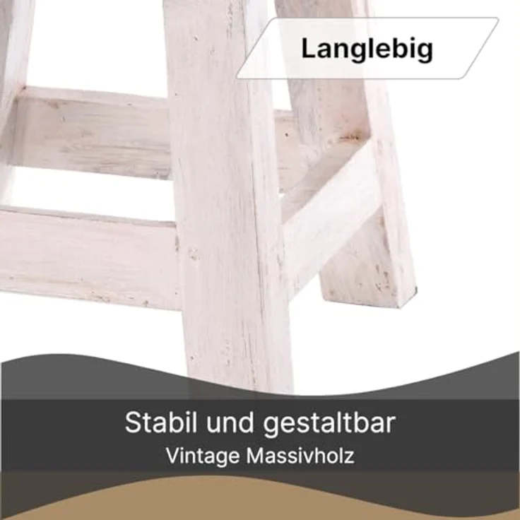 DESIGN DELIGHTS Hocker Fusshocker PALO, 27x26cm (HxB), rustikaler Holzhocker Massivhocker – Bild 7