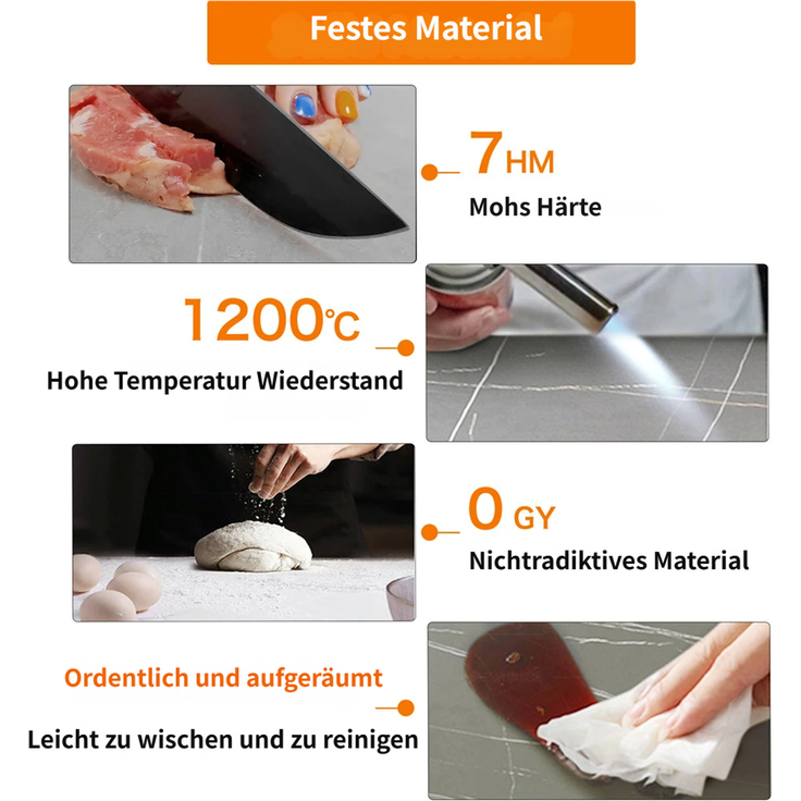 FATIVO 2er Couchtisch Set Rund Wohnzimmertisch aus Sinterstein Beistelltisch Sofatisch Metall 80x80x45cm Grau – Bild 5