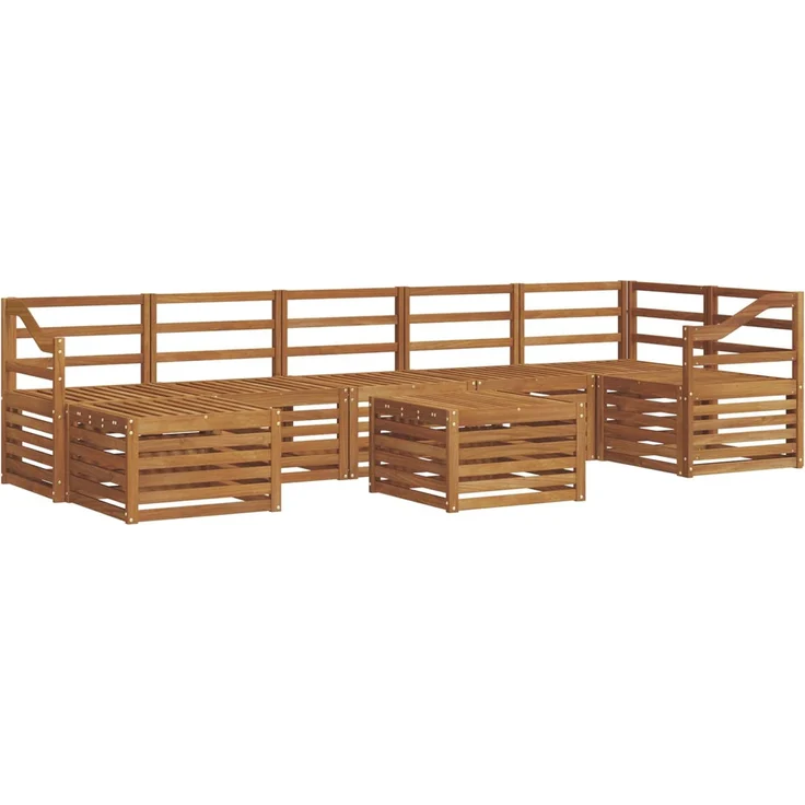 vidaXL Outdoor-Sofagarnitur 8 stk. 8-Sitzer Natur Massivholz Akazie 3375224 – Bild 2