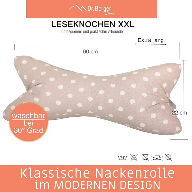 Original Dr. Berger Leseknochen XXL 60 x 22 cm Beige – Bild 2