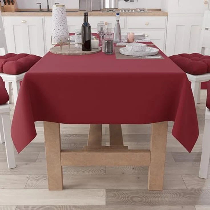 Petti Artigiani Italiani - Tischdecke, Küchentischdecke aus Baumwolle, einfarbig, quadratisch Bordeaux X4 Plätze (140 x 140 cm) – Bild 2