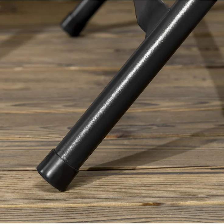 Gartentisch Ø80x73 cm klappbar für 4 Personen – Holzoptik, dunkelgrau, Stahlrahmen – Bild 9