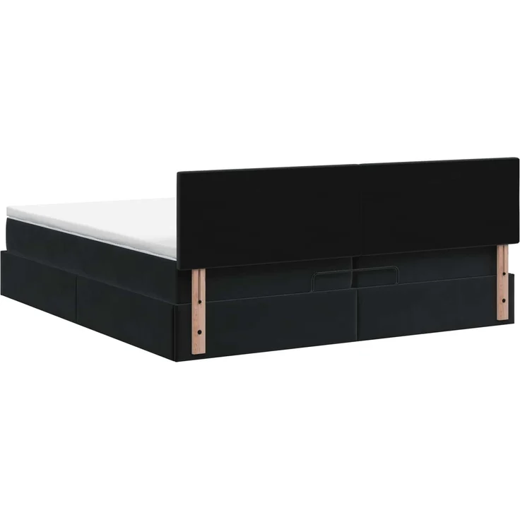 vidaXL Ottoman Bett mit Matratze Schwarz 200 x 200 cm Samt 3456653 – Bild 9