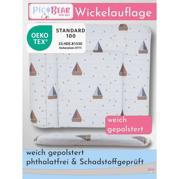 pic Bear weiche Wickelauflage HONEY 85 x 72 cm, Segelboot : Segelboot – Bild 2