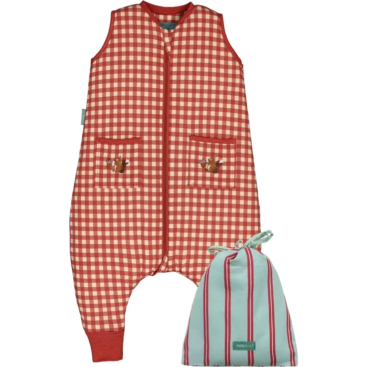 molis&co - Baby Schlafsack mit Füßen 2.5 TOG - Ganzjahres Schlafsack - Babyschlafsack mit Beinen - 100% Baumwolle (Oeko-TEX 100), Winterschlafsack Premium Qualität - Vichy Clay (90 cm)