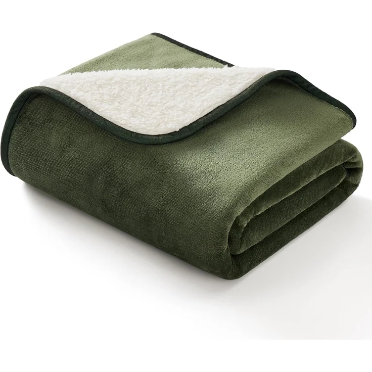 Lesure wasserdichte Hundedecke kleine Hunde - 80x60 cm Outdoor Hundedecke waschbar, Hundedecke Sofaschutz aus Sherpa Fleece, Katzendecke flauschig und weich, Olivgrün – Bild 7