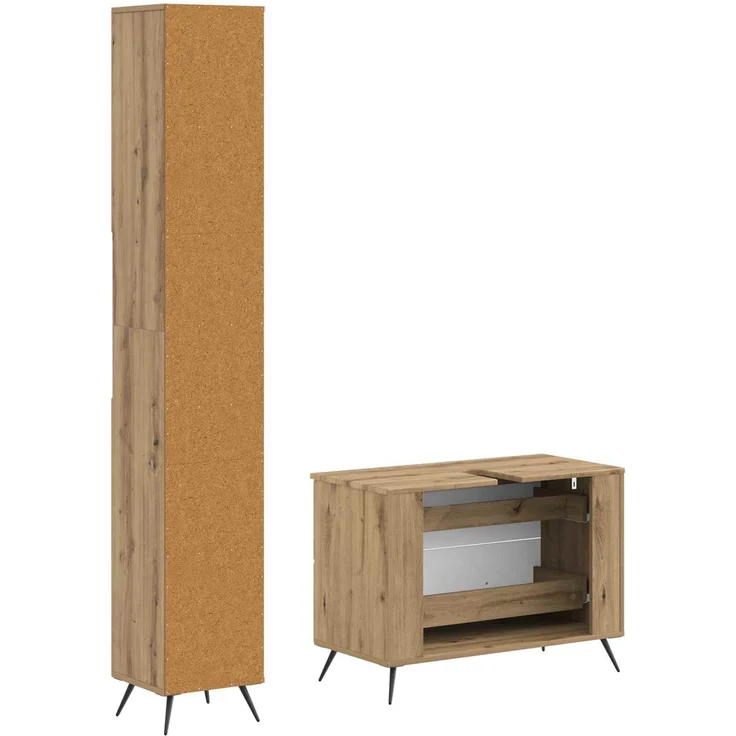 vidaXL 2-teiliges Badezimmer Schrank Set BREDA Artisan-Eiche 3417566 – Bild 5