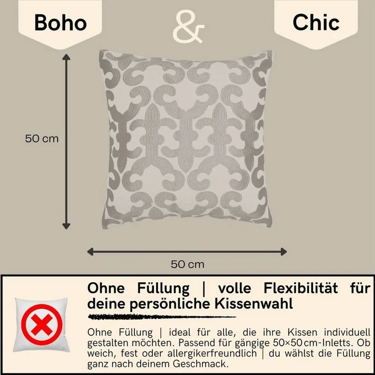 Marrakesch Orient & Mediterran Interior Zierkissen 2er Set Kissenbezug Handgefertigt Kayon Gold 50x50 cm, Boho Deko, (2 St) – Bild 2