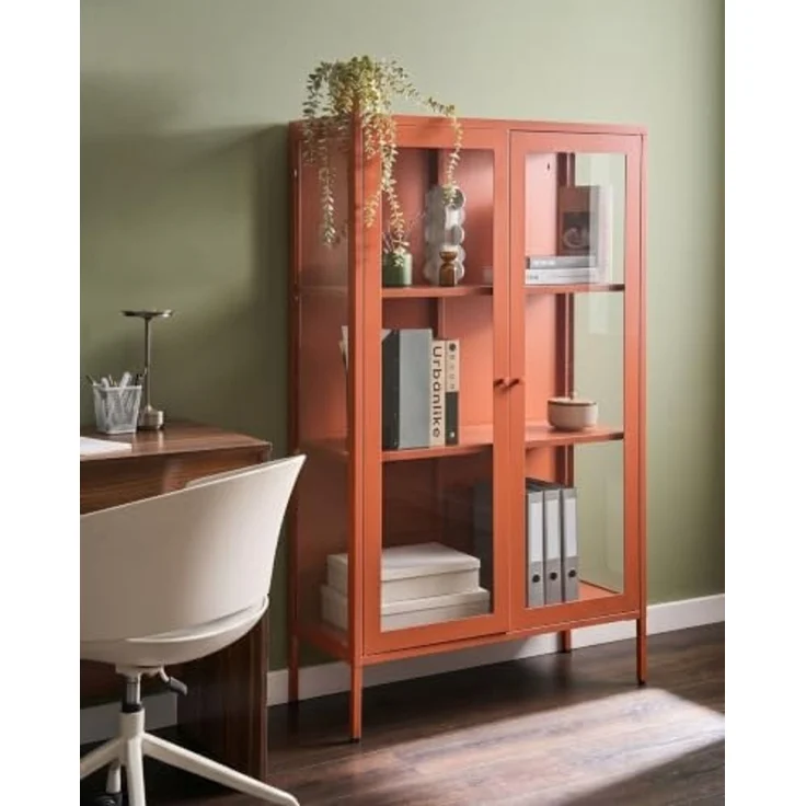 Vitrine mit Glastüren NASH Metall 90 cm Goldbraun – Bild 2