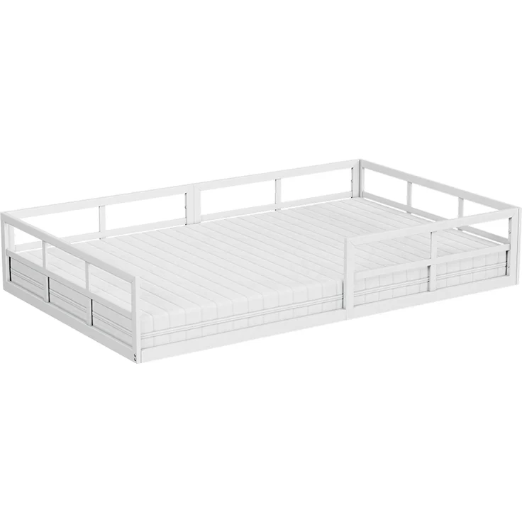 Bodenbett aus Metall Minno Weiß 120x200 mit Matratze Vitalispa – Bild 1