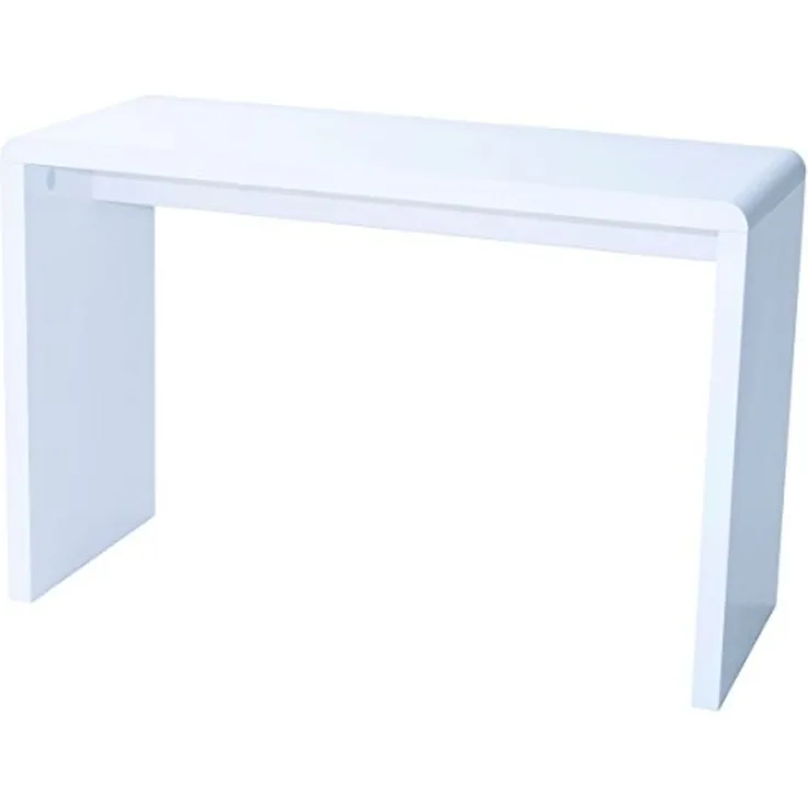 Prana - moderner Schreibtisch, Schminktisch, Bastelltisch, abgerundete Kanten, weiss hochglanz