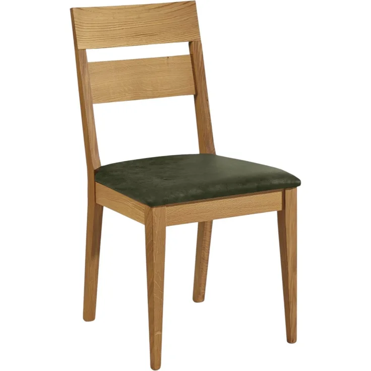 Esszimmerstuhl 2er-Set Delfi 7 Wildeiche Massiv/Microfaser Khaki