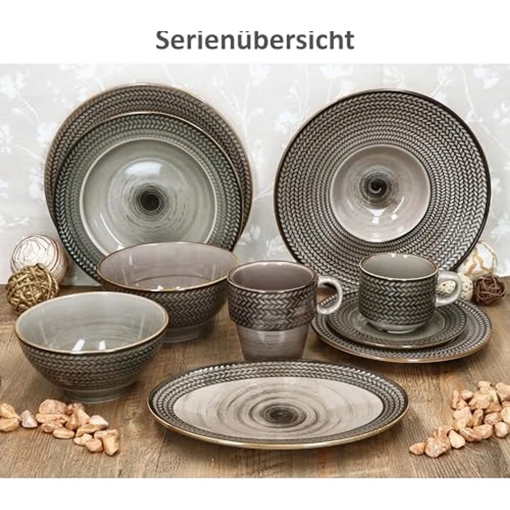 MÄSER Becher Mäser Prospero 6x Kaffeebecher 290ml braun Porzellantassen Tee Relief, Porzellan – Bild 5