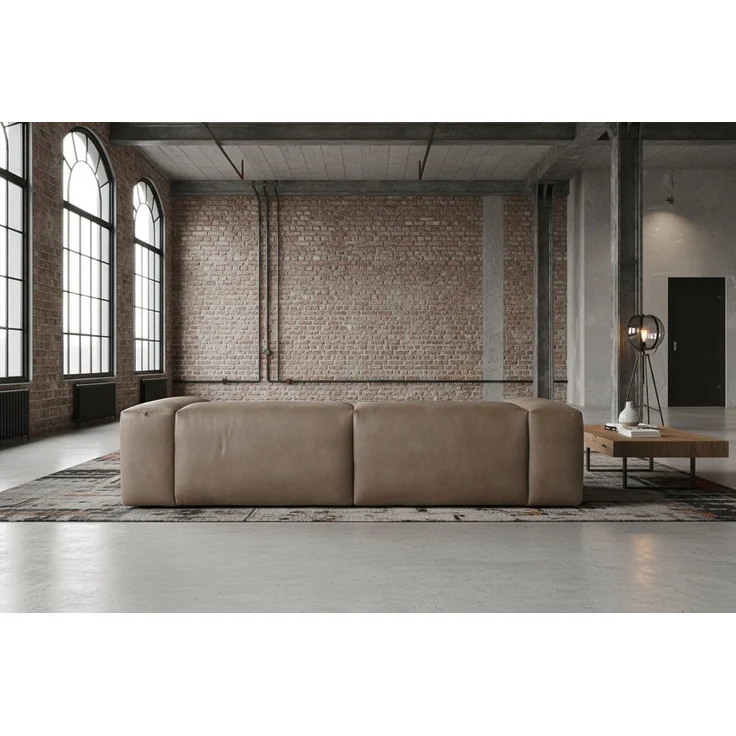 KAWOLA Sofa CELESTE 4-Sitzer Lederfaserstoff anthrazit 72 x 114 x 302 cm – Bild 2