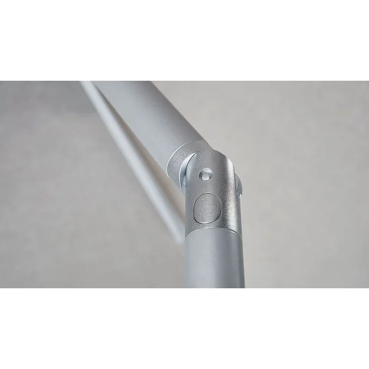 Kettler Easy-Push Sonnenschirm 150 x 210 cm | rechteckig | Aluminium Silber | 100% Polyester (ca. 220 g/m²) | Öffnung mit Schieber | Bezug hellgrau meliert – Bild 6
