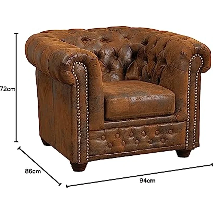 Sessel 94x86x72 braun CHESTERFIELD – Bild 3