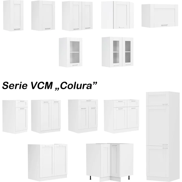 VCM Küchenmöbel Unterschrank Colura 920543 Weiß H. 82 x B. 76 x T. 76 cm – Bild 2