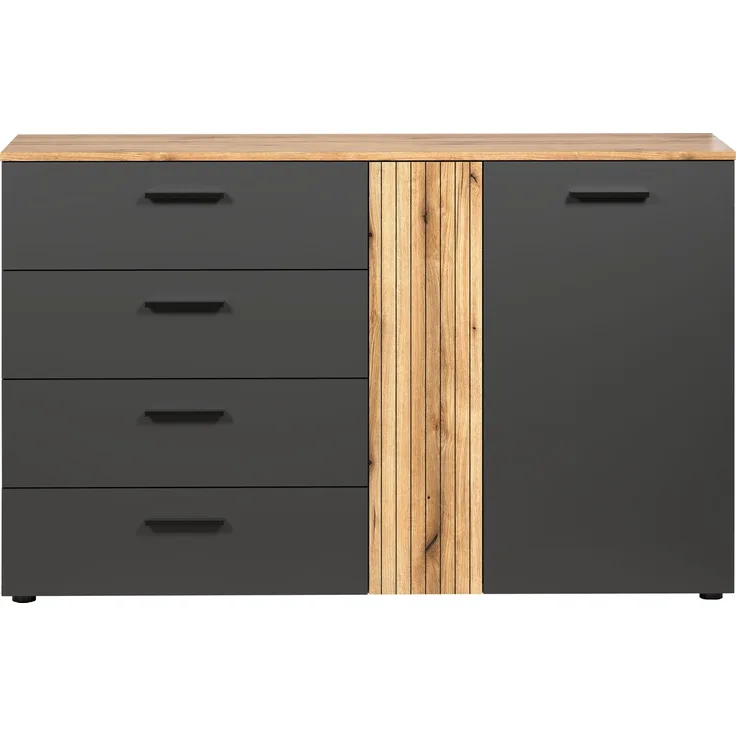 Sideboard Avila in grau und Eiche Evoke 139 cm