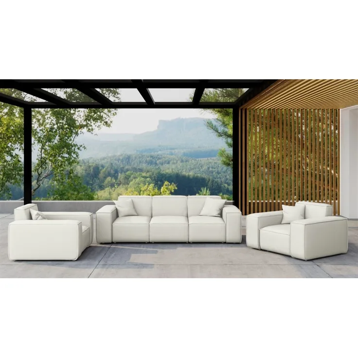 Gartenmöbel-Set SUMMER 3-1-1 wetterfester Stoff NXL Altweiß
