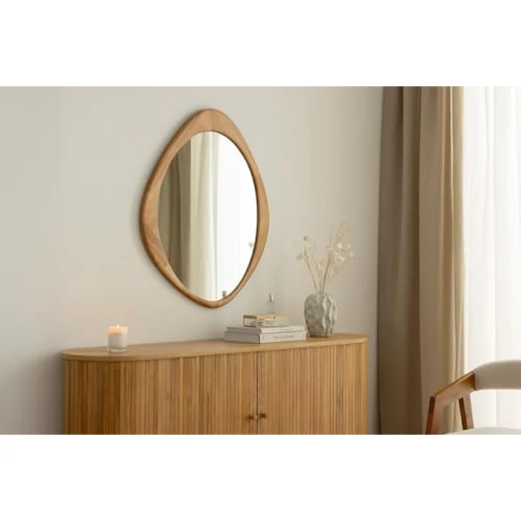 riess-ambiente Wandspiegel ORGANIC 90cm natur – Eichenholz-Design, asymmetrisch, variabel (Einzelartikel, 1-St), Dekoration mit natürlicher Maserung – ideal für Flur oder Schlafzimmer – Bild 4